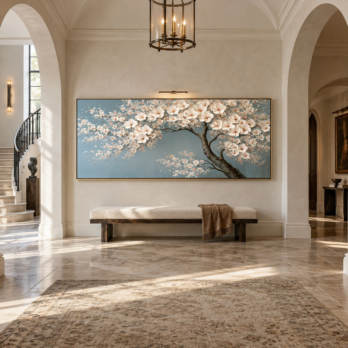 Blossom Reverie - entryway - textured & impasto art painting