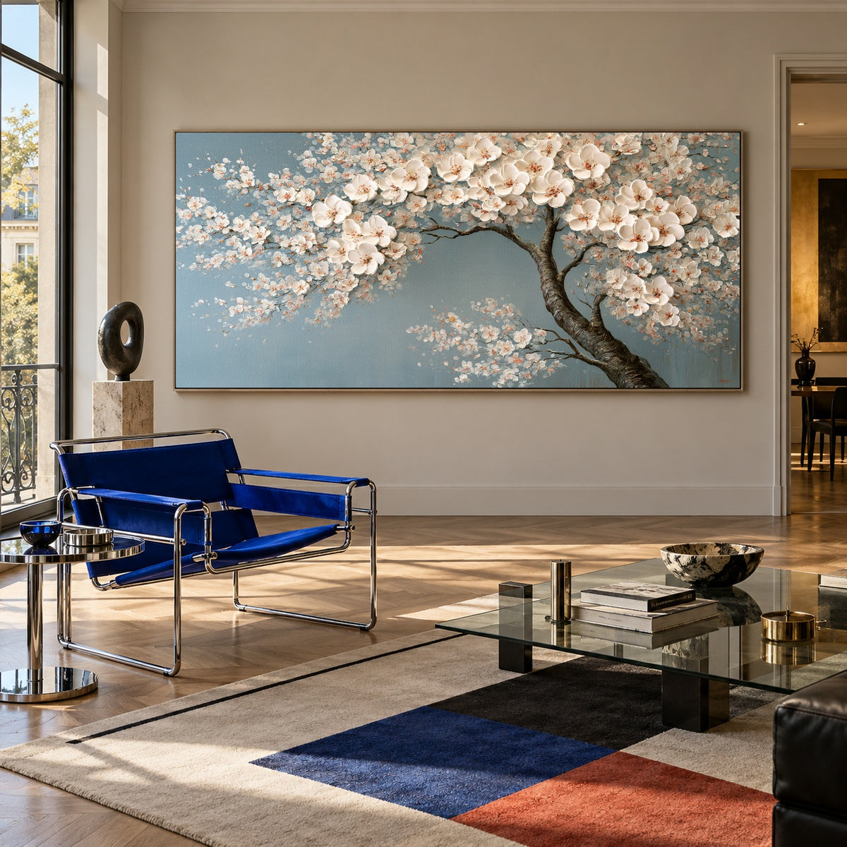 Blossom Reverie - modern lounge - textured & impasto art painting