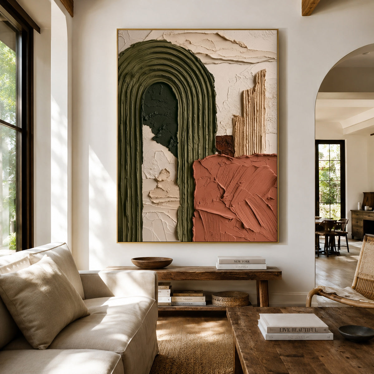 Earthbound Arch - living room hero - textured & impasto art painting