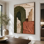 Earthbound Arch - dining room close - textured & impasto art painting