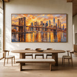 Manhattan in Molten Light - interior setting 03 - textured & impasto art painting