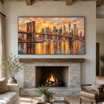 Manhattan in Molten Light - interior setting 05 - textured & impasto art painting
