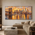 Manhattan in Molten Light - interior setting 08 - textured & impasto art painting