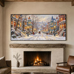 Snowfall Along Familiar Streets - interior setting 05 - textured & impasto art painting
