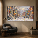 Snowfall Along Familiar Streets - interior setting 08 - textured & impasto art painting