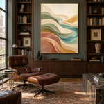 Soft Earth Currents - library lounge - textured & impasto art painting