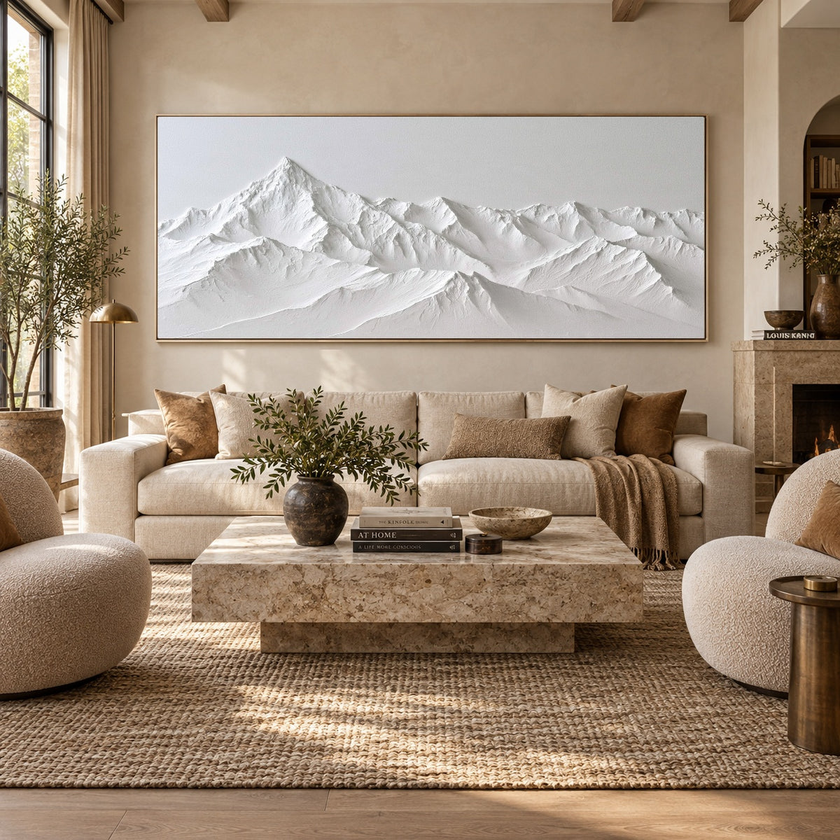 Still Summit - living room hero - textured & impasto art painting