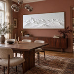 Still Summit - warm dining room - textured & impasto art painting