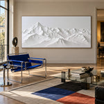 Still Summit - modern lounge - textured & impasto art painting