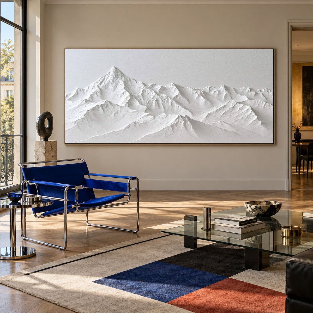 Still Summit - modern lounge - textured & impasto art painting