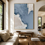 Tidal Edges - living room hero - textured & impasto art painting