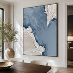 Tidal Edges - dining room close - textured & impasto art painting