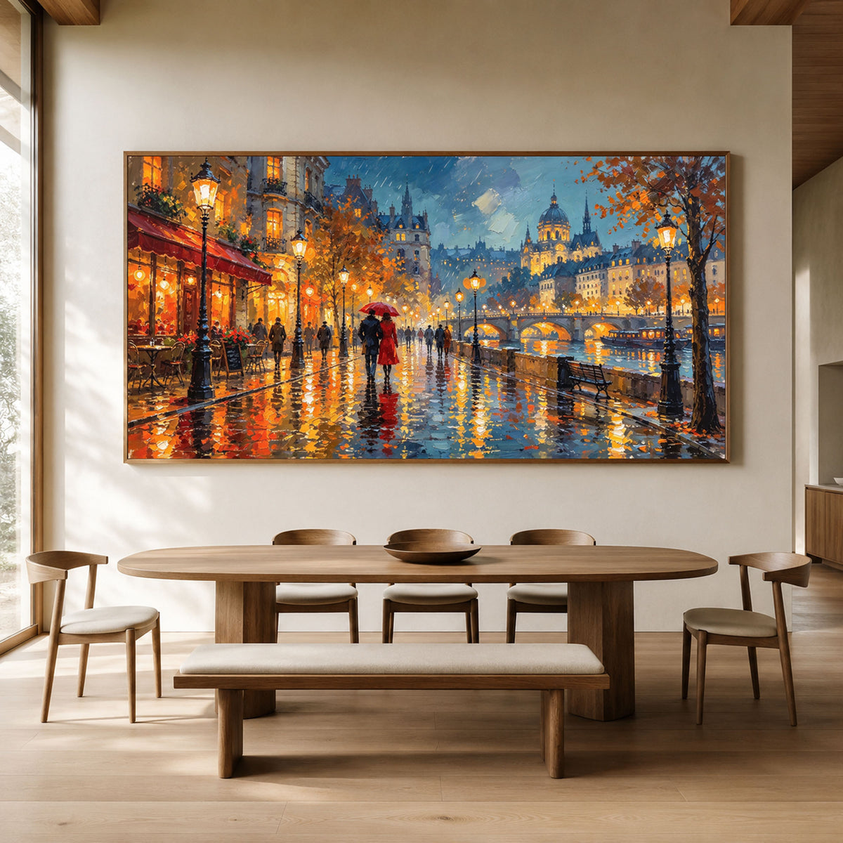 Where Rain Becomes Gold - interior setting 04 - textured & impasto art painting