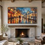Where Rain Becomes Gold - interior setting 06 - textured & impasto art painting