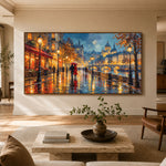 Where Rain Becomes Gold - interior setting 08 - textured & impasto art painting