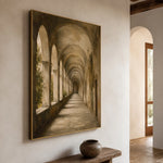 Timeworn Garden Arcade - opposite side view - textured impasto artwork