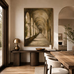 Timeworn Garden Arcade - home office - textured impasto artwork