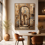 Under Ancient Arches - dining room - textured impasto artwork