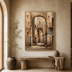 Under Ancient Arches - entryway - textured impasto artwork