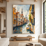 Venetian Morning Light - living room hero - textured impasto artwork