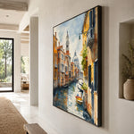 Venetian Morning Light - oblique side view - textured impasto artwork