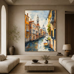 Venetian Morning Light - living room - textured impasto artwork