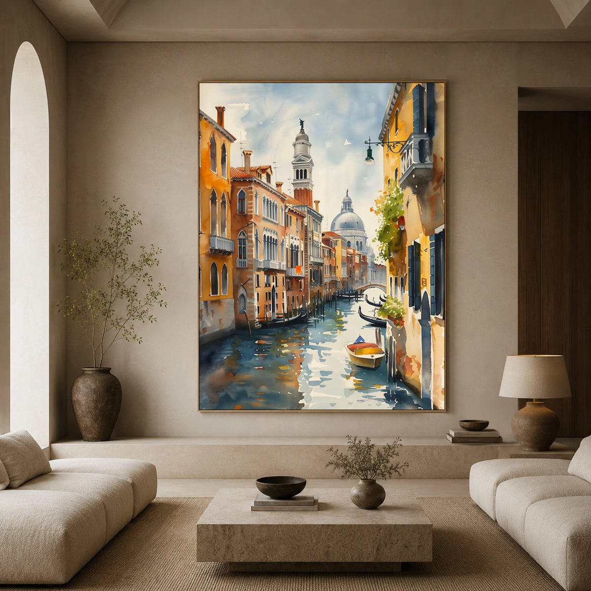 Venetian Morning Light - living room - textured impasto artwork
