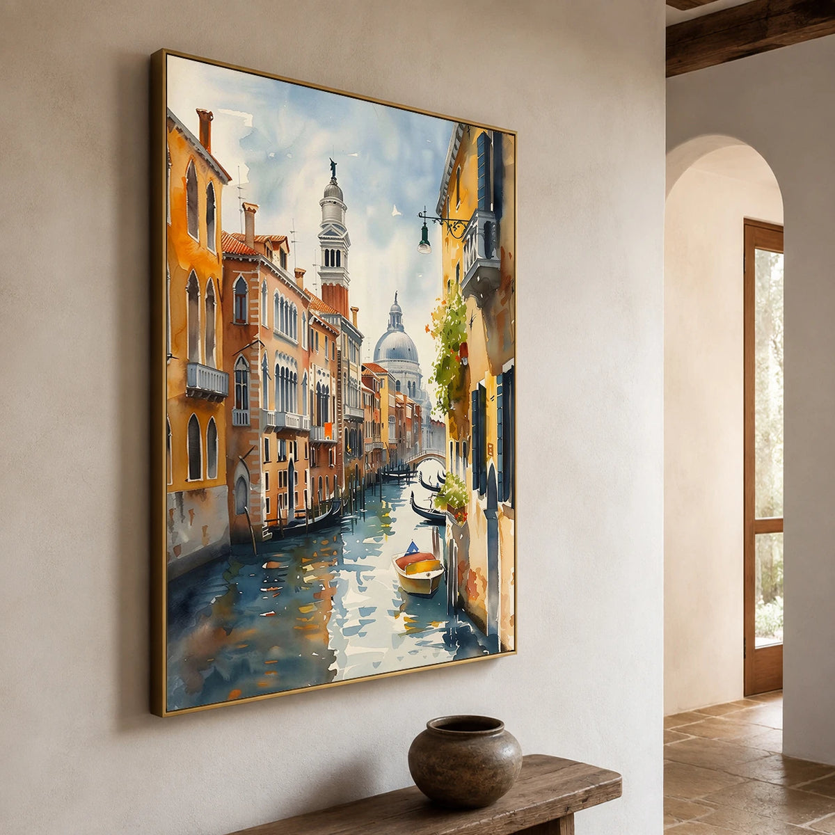 Venetian Morning Light - opposite side view - textured impasto artwork