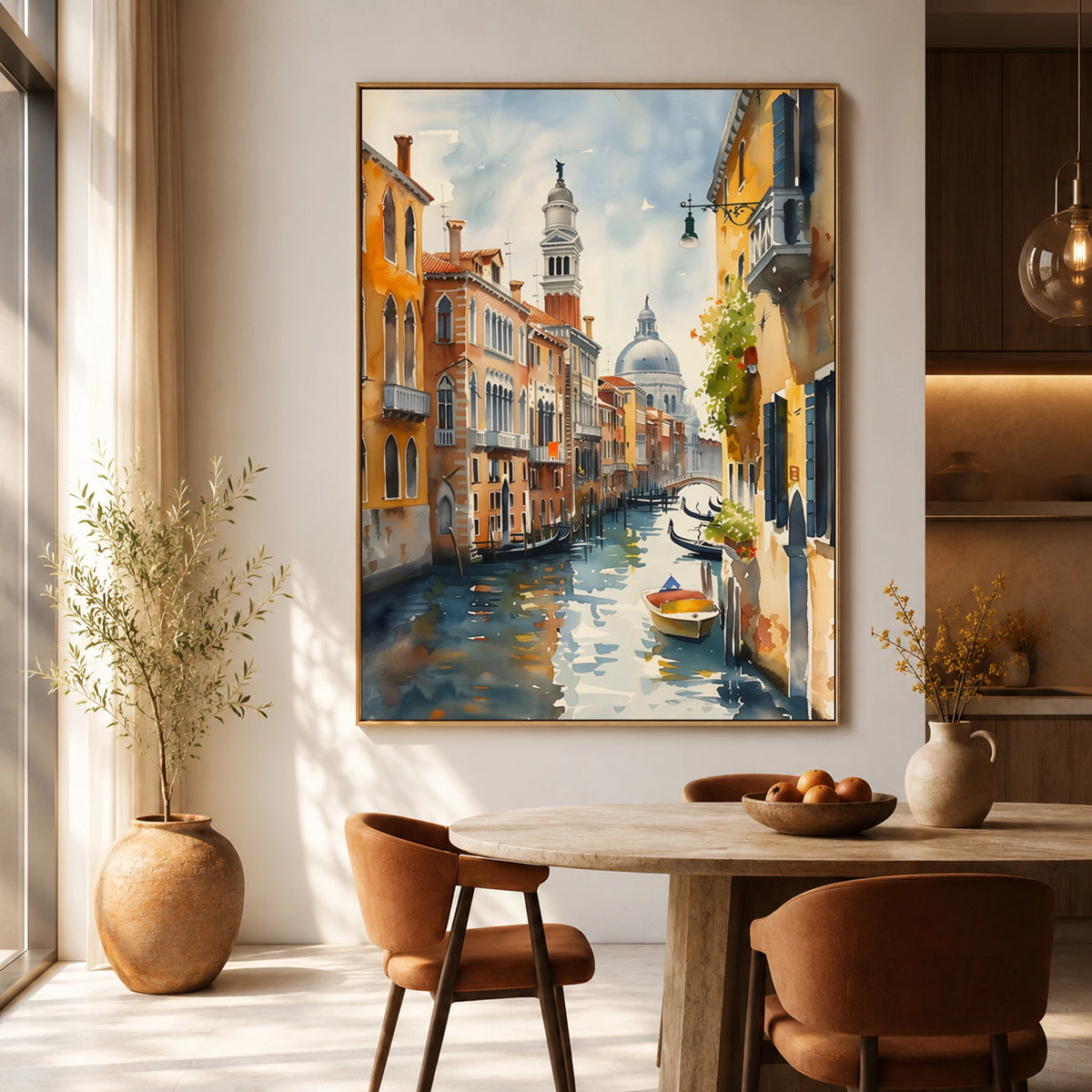 Venetian Morning Light - dining room - textured impasto artwork