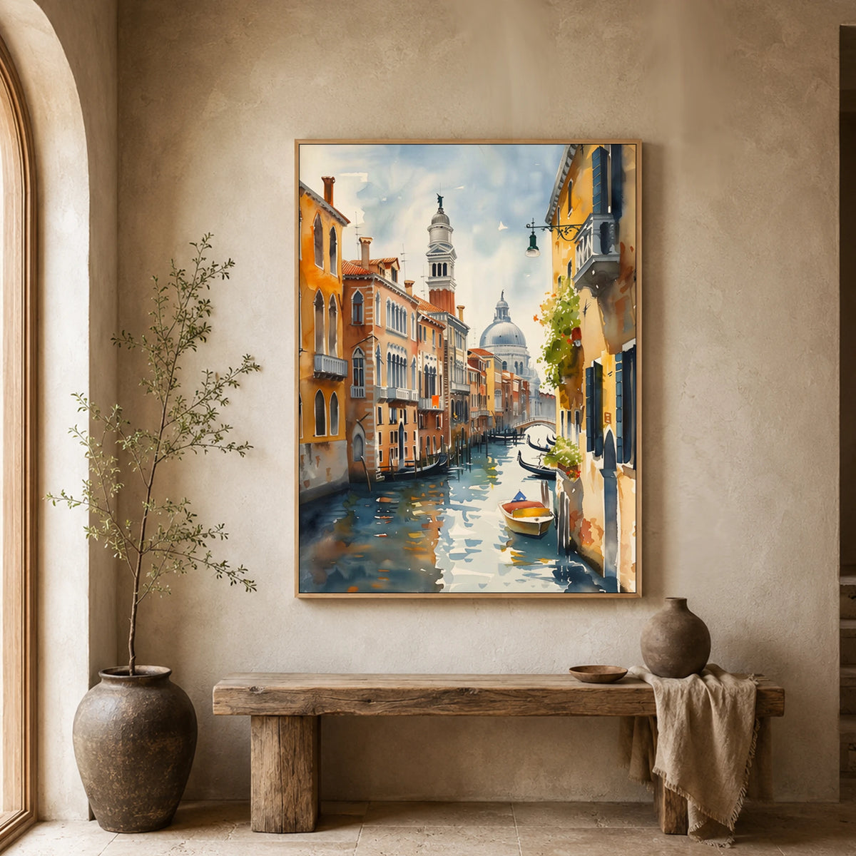 Venetian Morning Light - entryway - textured impasto artwork