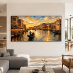 Venice at Dusk - living room - textured impasto artwork