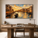 Venice at Dusk - home office - textured impasto artwork