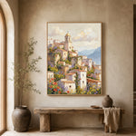 Village in Full Bloom - entryway - textured impasto artwork