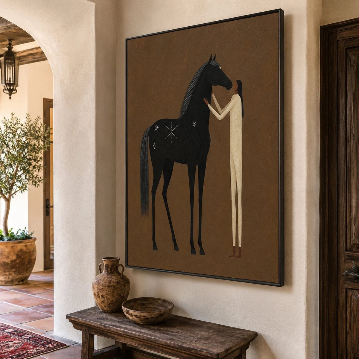 A Gentle Hand - oblique view - vintage americana art painting