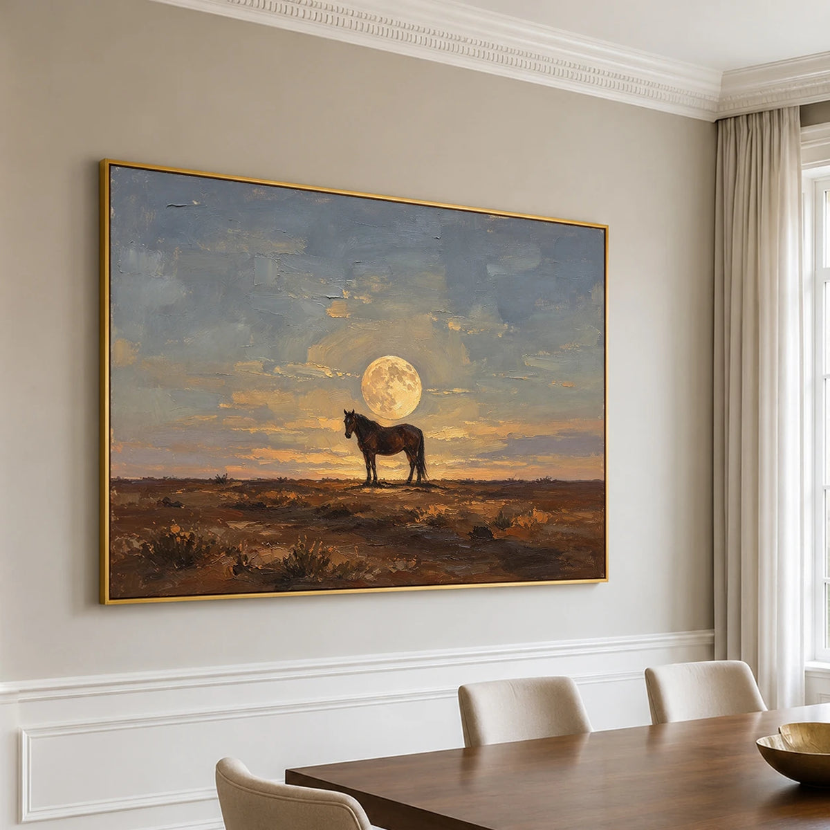 A Quiet Moonlit Promise - oblique view - vintage americana art painting