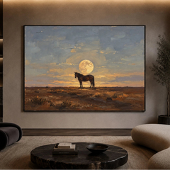 A Quiet Moonlit Promise - interior setting 07 - vintage americana art painting