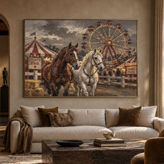 Before the Fair Begins - front view hero - vintage americana art painting