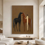Between Two Gentle Spirits - front view hero - vintage americana art painting