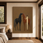Between Two Gentle Spirits - interior setting 03 - vintage americana art painting