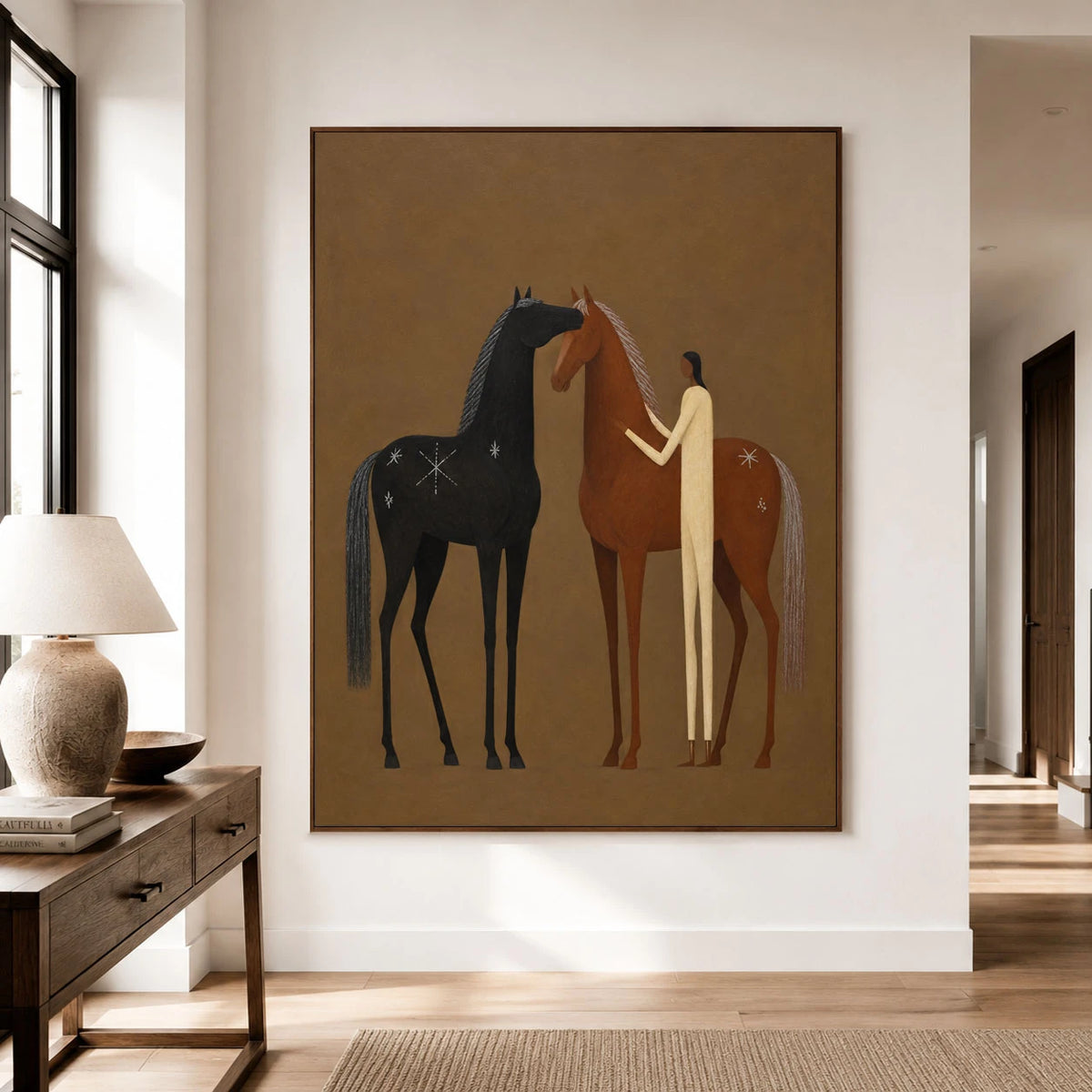 Between Two Gentle Spirits - interior setting 05 - vintage americana art painting
