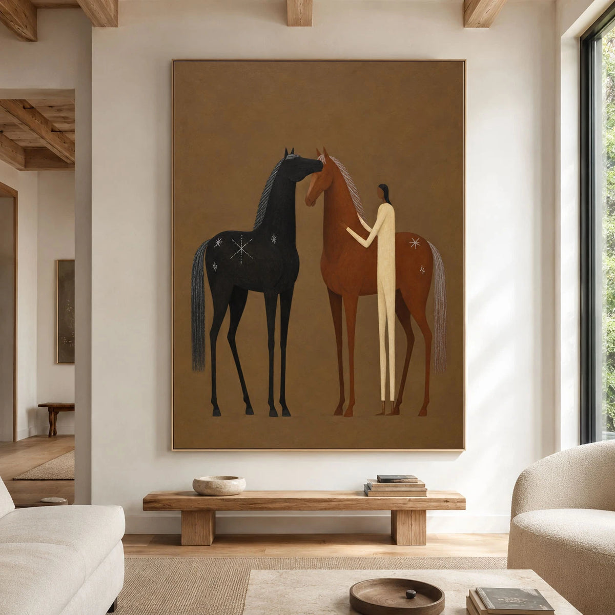 Between Two Gentle Spirits - interior setting 07 - vintage americana art painting