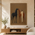 Between Two Gentle Spirits - interior setting 08 - vintage americana art painting