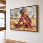 Desert Bloom Cowgirl - oblique view - vintage americana art painting