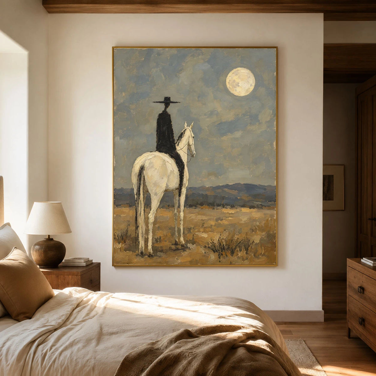 Following the Silver Moon - interior setting 03 - vintage americana art painting