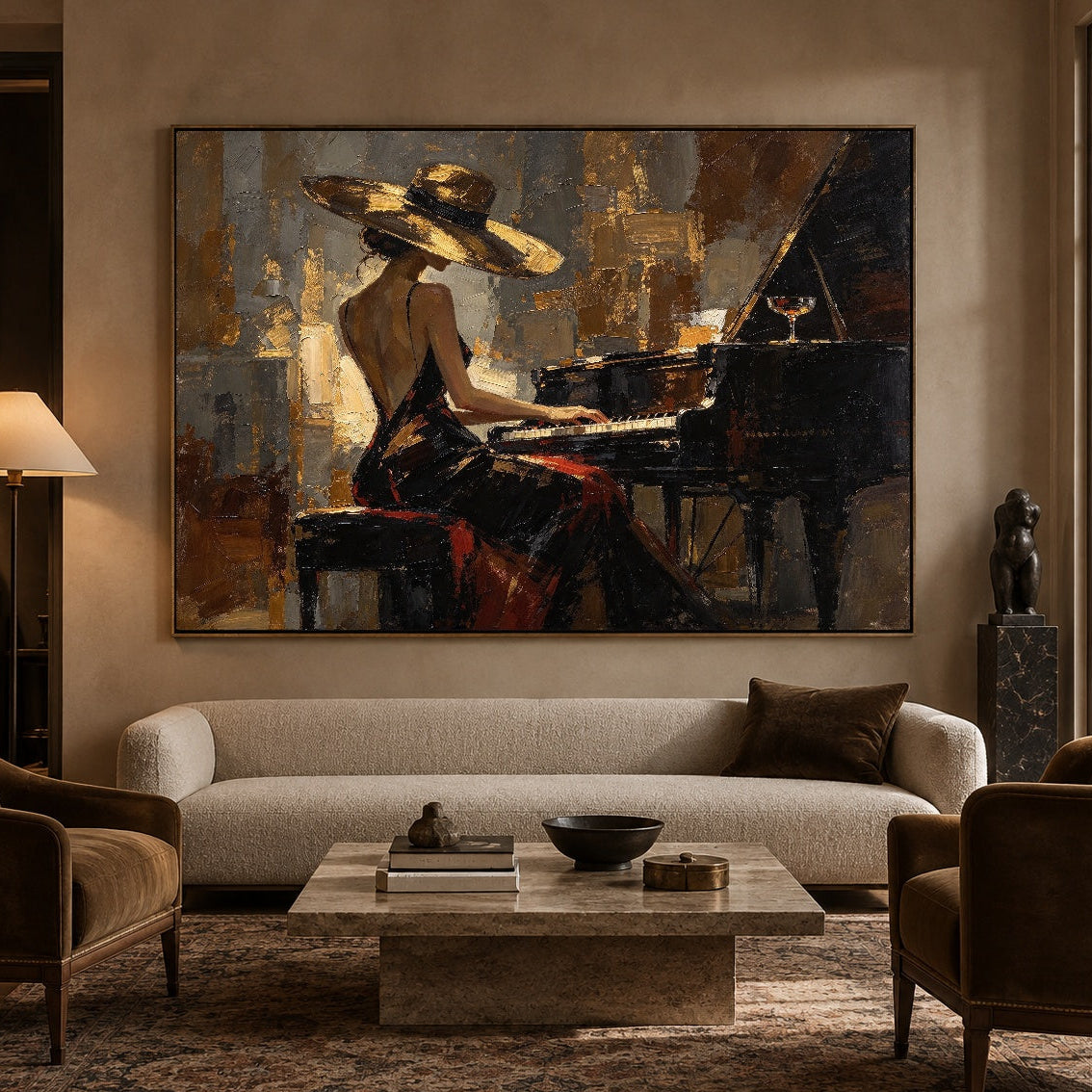 Golden Notes at Dusk - front view hero - vintage americana art painting