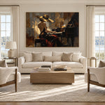 Golden Notes at Dusk - interior setting 06 - vintage americana art painting
