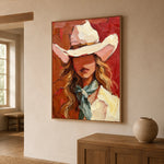 Her Quiet Frontier - oblique view - vintage americana art painting