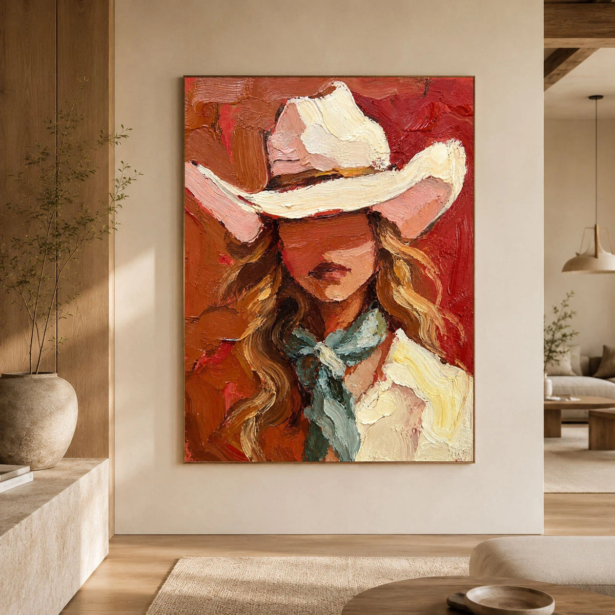 Her Quiet Frontier - interior setting 03 - vintage americana art painting