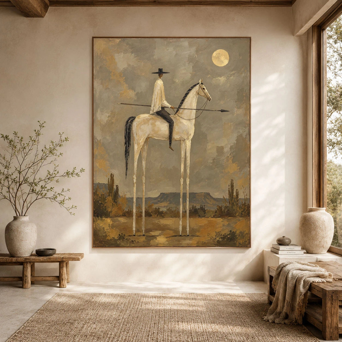 High Above the Prairie - interior setting 03 - vintage americana art painting