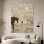 Quiet Company in Mist - front view hero - vintage americana art painting